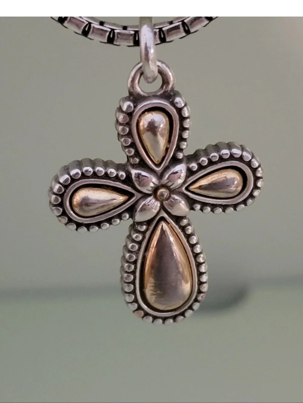 Brighton Silver & Gold Reversible Grace Cross Pendant/Necklace